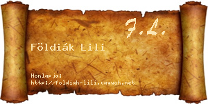 Földiák Lili névjegykártya